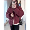 Mulheres para baixo parkas jaqueta feminina algodão acolchoado manga longa engrossar gola puffer inverno topos casaco curto moda coreana 231114