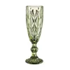 Wine Glasses 150Ml Wine Glasses Cup Colored Glass Goblet With Stem Vintage Pattern Embossed Romantic Drinkware Slim 200Mm Height Tumbl Dh95C