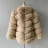 Manteau d'hiver en vraie fourrure pour femme, veste naturelle douce de haute qualité, pardessus de luxe à la mode, vente en gros, 231114