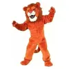 Kerst Orange Long Fur Lion Mascot Kostuum Cartoon thema Karakter Carnaval Unisex volwassenen Maat Halloween Verjaardagsfeestje Fancy Outdoor Outfit voor mannen Women