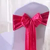 Sashes 25pcs Rose Gold Satin Chair Bow Wedding Ribbon Butterfly Ties For Party Event el Banquet Decoration 230414