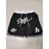 SL 2022 Team Baseball Dodgers Jersey Just Don Pocket Pants Zipper Marlins Shorts Size S-XXL