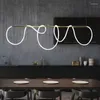 펜던트 램프 포스트 모던 레스토랑 스트립 조명 창조적 인 실리콘 호스 예술 매달린 램프 바 디자이너 커피 숍 프론트 데스크 샹들리에