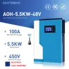 daxtromn 5.5kw 태양열 인버터 48V 220V 500VDC OFF 그리드 인버터 순수 사인파 100A MPPT 태양열 컨트롤러 Wi -Fi