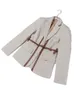 Damespakken Blazers EAM Dames Split Pu-leer Korte Blazer Revers Lange mouw Losvallend jasje Mode Lente Herfst 2023 1K458 231113