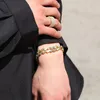 Link bransoletki moda biżuteria bioder biżuteria 12 mm kolorowy kapiet olejowy bransoletka krawężnik łańcuch kubański męski gęsty srebrny krążkowy rhineston