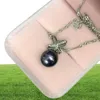 YHAMNI Real Natural Freshwater Black Pearl Pendant Necklace 925 Sterling Silver Butterfl Necklace Wedding Jewelry for Women NG068944963