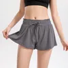 Women LL Sports Yoga Shorts Outfits High Waist Sportswear Breathable Exercise Fiess Wear Short Pants Girls Running Elastic with Inner Lining Lu1838 wear