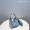 Frauen venetasbottegas 2023 Handtasche Koreanische Net Red Canvas Denim Gestrickte Tasche Einzelne Schulter Unterarm Brötchen Mutter Kreuz Körper Flut