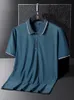 Polos masculinos plus size 8xl 7xl Camisas de pólo masculinas Verão Ice Seda de seda curta Tee respirável Cool de nylon de nylon de nylon, camisetas de golfe, masculino 230414