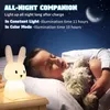 Veilleuses veilleuse pour chambre d'enfants lampe de lapin mignon cadeaux pour pépinière filles garçons enfant en bas âge Kawaii décor de chambre USB Silicone lapin veilleuse Q231114