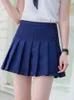 Skirts Preppy Pleated Girls Streetwear A Line Tennis High Waist Korean Red Pink Y2K Mini Jupe Femme Blue Women Clothing 230414