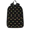 Backpack Gold Dot Glittering Stripes Student Unisex Polyester Travel Backpacks Lightweight Kawaii School Bags Rucksack