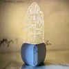 Veilleuses Capteur de mouvement Château Conception Veilleuse Rechargeable À Piles LED Lumières Chambre D'enfants Escaliers Coin Mur Lampe Décorative Q231114