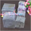 Present Wrap 8 Size Square Plastic Clear PVC Boxes Transparent Waterproof Box Carry Packaging för smycken/godis/leksaker LZ0743 Drop DHQ1D