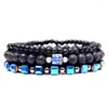 Charme pulseiras boêmio frisado empilhável para mulheres homens pedra natural multicamadas pulseira de cristal conjunto jóias presentes natal