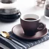 Fincan tabakları hf desen lale şekli profesyonel seramik espresso s fincan tabağı setleri kafe 80ml küçük caffe americano güçlü kahve kupası