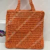 Women Coconut fiber Tote bag Straw Shopping Bag Embroidered letter logo Tote Bags Ladies Summer Fashion Beach Crochet Pouch