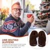 Tapijten Oplaadbare verwarmde pantoffels USB-pluche De bedvoetenwarmer Harige gezellige dames