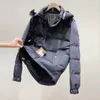 2023 neue Doudoune Winter Männer Schwarz und Beige Unten Jacke Britischen Stil Parka Verdickte Kapuze Business Freizeit Mode Warme Mäntel größe M-2XL