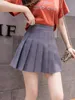 Skirts Zoki Sexy Women Pleated Summer High Waist Chic A Line Ladies Pink Mini Korean Zipper Preppy Style Girls Dance 230414