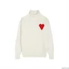 Winter Amis Amisweater Turtleneck Designer AM I Paris Jumper Col haut Sweat-shirt chaud Jacquard A-word Love Heart Coeur Hoody Hommes Femmes Tricoter Nouvelle Couleur YB0E