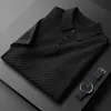 Herren Polos Premium personalisiertes Jacquard Waffel Strickpolo Herren Kurzarm Sommer Luxus atmungsaktives T-Shirt Herren Korean Fashion Top 230414