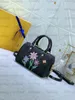 M46415 YK Speedy Bandouliere 25 Boston Bag Embossed grained Monograms Empreinte leather with Flower Pillow Handbag Women Designer Crossbody Top Handle Bag