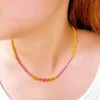 Catene Pera Delicato Rosso Giallo Cubic Zircone Nigeriano Colore Oro Cuore Charm Tennis Catena Clavicola Collana Per Regalo Gioielli Donna P057