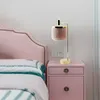 Tafellampen gouden gepolijste smeedijzeren bsae met roze / witte kwastjes schaduw e14 led bedlamp knop schakelaar eu us plun in type