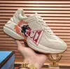 Vintage Platform Shoes Rhyton Mens Women Casual Shoe For Woman Strawberry Wave Mouth Tiger Web Print Luxury Beige Chaussures Designers Sneaker LSDIES Sneakers
