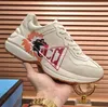 Vintage platformschoenen Rhyton heren dames casual schoen voor dames Strawberry Wave Mouth Tiger Web Print luxe beige Chaussures ontwerpers sneaker Lsdies sneakers