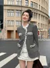 Misto lana da donna DALMAZZO Giacca di marca di alta qualità francese vintage in lana con bordo in pizzo per donna Cappotto elegante di media lunghezza monopetto 231113