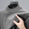 Mens Sweaters Half Turtleneck Knitwear Sweater AutumnWinter Mock Neck Sweatshirts Solid Color Pullovers Man Brand Casual Clothing 231113
