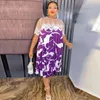 Ethnic Clothing African Dashiki Print Dresses For Women 2023 Plus Size Short Sleeve Robe Dubai Turkey Wears Africaine Femme