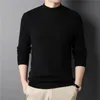 Mens Sweaters Wool Brand Cashmere Sweater Half Turtleneck Men Knit Pullovers for Male Youth Slim Knitwear Man 231113