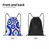 Shopping Bags Custom Evil Eye Charms On White Drawstring Backpack Men Women Lightweight Moroccan Nazar Gym Sports Sackpack Sacks For Yoga