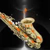Sopran Saxofon BB Mässing Body White Shell Button Small Bent Pipe Professional Spela Saxofon