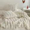 Dekens 2023 Winter Imitatiebont Pluche Deken Warm Super Zacht Bed Sofa Cover Luxe Pluizige Gooi Slaapkamer Bank 231113