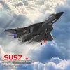 Aircraft Modle RC Plane SU35 2.4G med LED -lampor Flygplan Remote Control Flying Model Glider Airplane SU57 Epp Foam Toys for Children Giftl231114