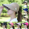 Brede rand hoeden zon voor vrouwen zomer hoed canvas strand UV Protection Cap Visors verstelbare vis Panama Chapeu Gorra MZ008Wide Widewide Oliv