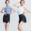 Bühnenkleidung Mädchen Professionelle Tanzaufführung Kostüm Kinder Rückenfreies Lateinkleid Kinder Tango Ballsaal Übungsanzug