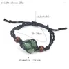 Bracelets porte-bonheur 12 pièces tissé corde noire réglable sac filet Bracelet méditation irrégulière guérison Charka pierre cristal tressé Bracelet femmes