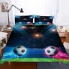 Sängkläder sätter bomullsbäddar fotboll täcke för pojke reaktiv tryckning fotbollsäck tre stycken set män sängkläder