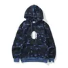 Дизайнерская акула капюшона сумасшедшая пиджак Большая ABC Felpa Camo Grid Hoody Men Women Zipper Sudadera Осень