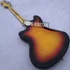 Custom Shop Jazzmaster Deluxe 3 tons Sunburst Jaguar Guitare électrique Humbucker Pickups Red Pearl Pickguard Touche en palissandre, incrustation de points, pont trémolo