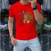 Mäns T-shirts Designer Men's Short Sleeved Cartoon T-shirt Fashion Trendy Brand Men's Half Sleeved Mercerized Cotton Thin High-End T-shirt Summer