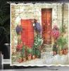 Shower Curtains Tuscan Shower Curtain Colorful Flowers Outside Home in Door Image Cloth Fabric Art Bathroom Decor R231114