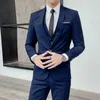 Men's Suits Blazers Boutique S-5XL suit vest trousers Slim business elite party evening dress groomsmen British style men's three-piece suit 231114