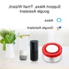 Sirene estroboscópica inteligente Wi-Fi, funciona com sensor de porta Tuya, detector de água PIR, compatível com Alexa, Google Home, Tuyasmart Smar tlife Rbrv